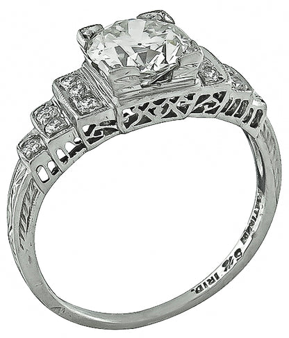 Vintage GIA Certified 1.13ct Diamond Engagement Ring