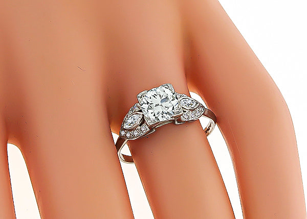 Vintage GIA Certified 1.13ct Diamond Engagement Ring