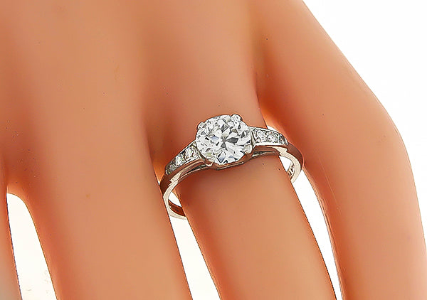 Vintage GIA Certified 1.14ct Diamond Engagement Ring