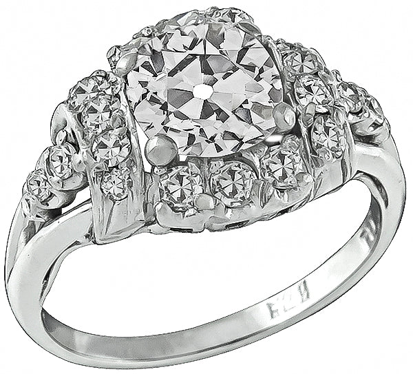 Vintage GIA Certified 1.17ct Diamond Engagement Ring