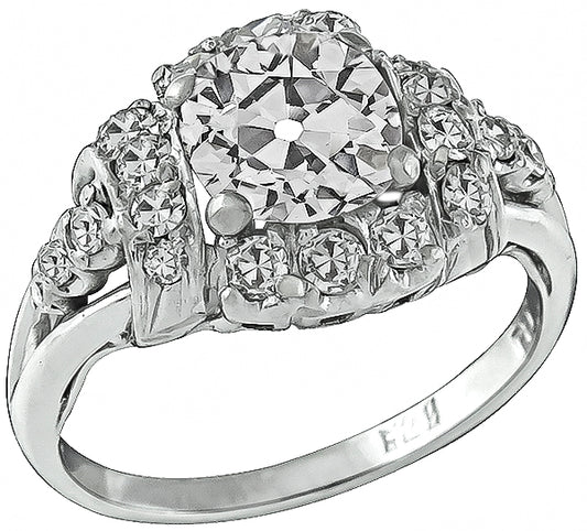 Vintage GIA Certified 1.17ct Diamond Engagement Ring