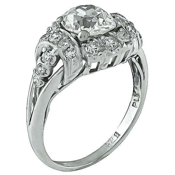 Vintage GIA Certified 1.17ct Diamond Engagement Ring