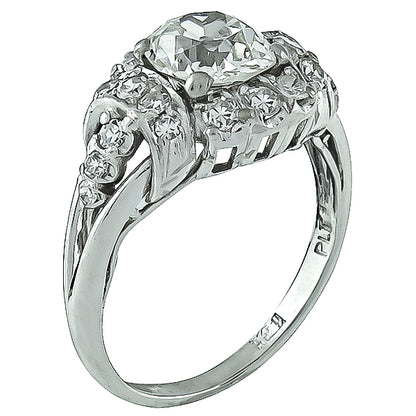 Vintage GIA Certified 1.17ct Diamond Engagement Ring