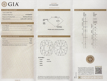 Vintage GIA Certified 1.17ct Diamond Engagement Ring