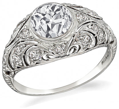 Vintage GIA Certified 1.18ct Diamond Engagement Ring