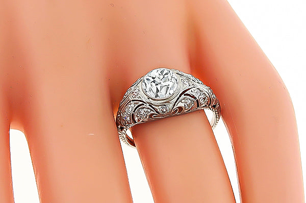 Vintage GIA Certified 1.18ct Diamond Engagement Ring