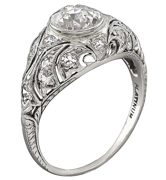 Vintage GIA Certified 1.18ct Diamond Engagement Ring