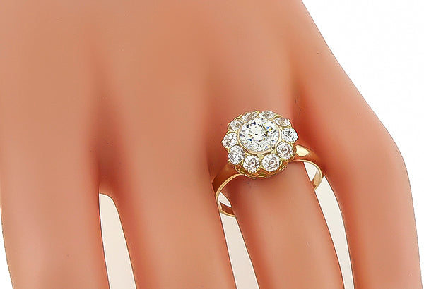 Vintage GIA Certified 1.23ct Diamond Engagement Ring