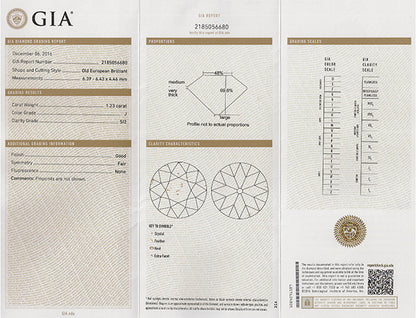 Vintage GIA Certified 1.23ct Diamond Engagement Ring