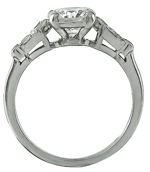 Vintage GIA Certified 1.28ct Diamond Engagement Ring