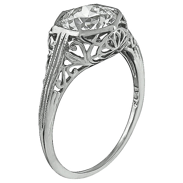 Vintage GIA Certified 1.38ct Diamond Engagement Ring