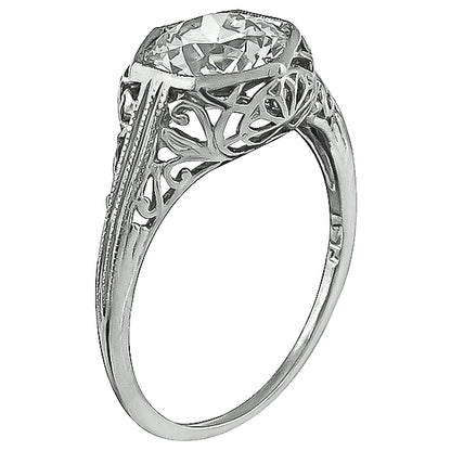 Vintage GIA Certified 1.38ct Diamond Engagement Ring