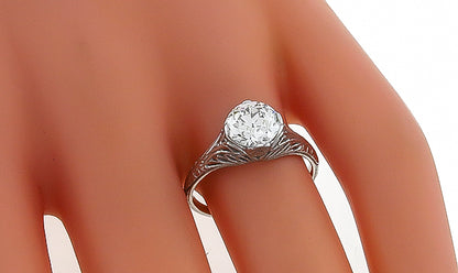 Vintage GIA Certified 1.39ct Diamond Engagement Ring