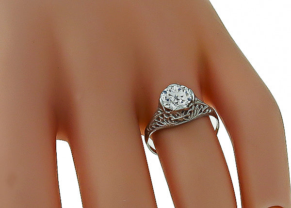 Vintage GIA Certified 1.41ct Diamond Engagement Ring