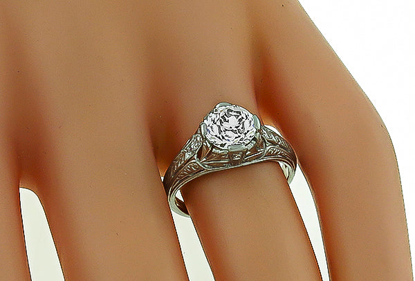 Vintage GIA Certified 1.50ct Diamond Engagement Ring