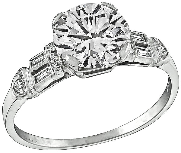 Vintage GIA Certified 1.52ct Diamond Engagement Ring