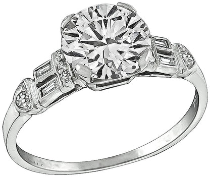 Vintage GIA Certified 1.52ct Diamond Engagement Ring
