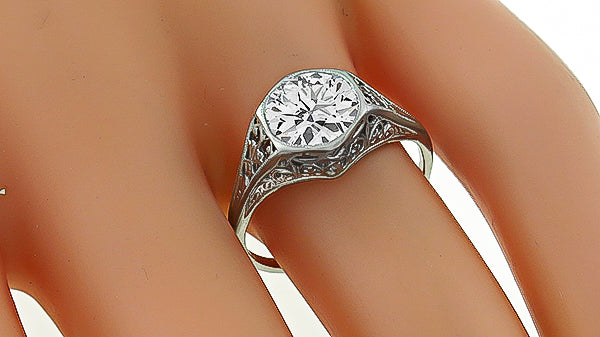 Vintage GIA Certified 1.53ct Diamond Engagement Ring