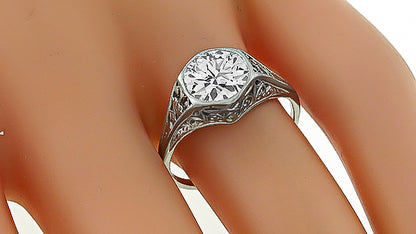 Vintage GIA Certified 1.53ct Diamond Engagement Ring