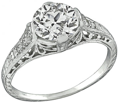 Vintage GIA Certified 1.53ct Diamond Engagement Ring