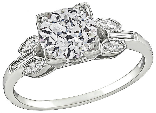 Vintage GIA Certified 1.56ct Diamond Engagement Ring