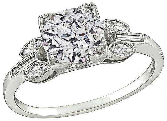 Vintage GIA Certified 1.56ct Diamond Engagement Ring