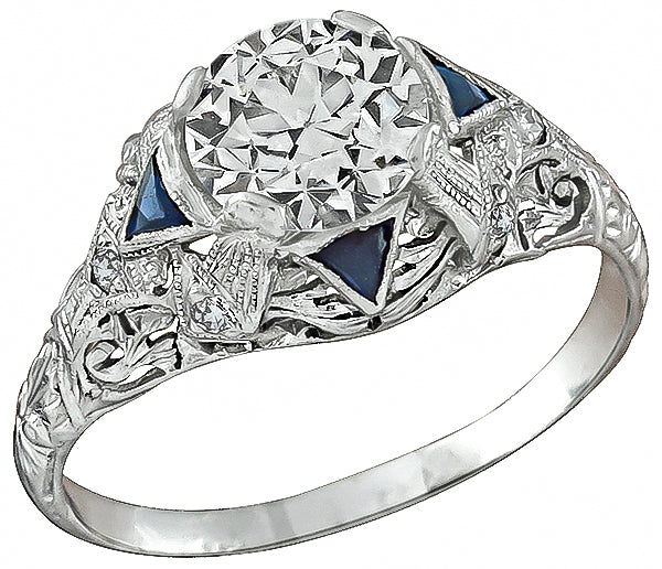 Vintage GIA Certified 1.57ct Diamond Engagement Ring