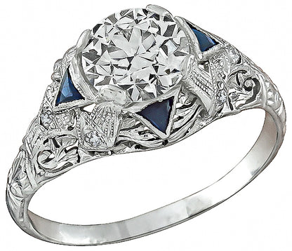 Vintage GIA Certified 1.57ct Diamond Engagement Ring