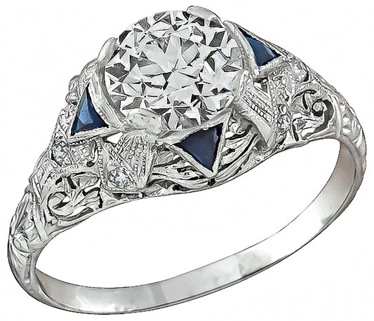 Vintage GIA Certified 1.57ct Diamond Engagement Ring