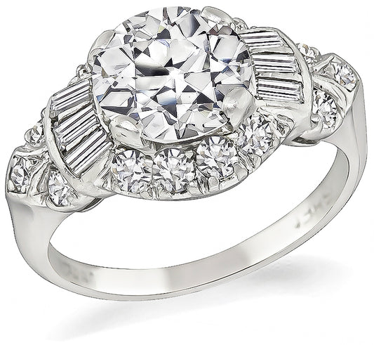 Vintage GIA Certified 1.60ct Diamond Engagement Ring