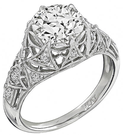 Vintage GIA Certified 1.70ct Diamond Engagement Ring