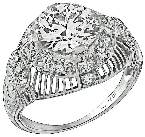 Vintage GIA Certified 1.88ct Diamond Engagement Ring