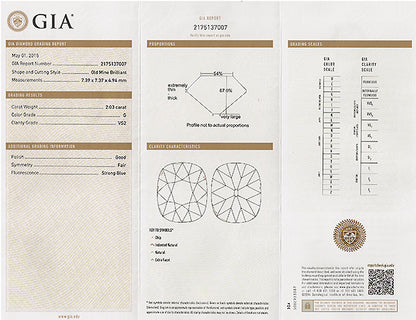 Vintage GIA Certified 2.03ct Diamond Onyx Engagement Ring