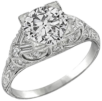 Vintage GIA Certified 2.04ct Diamond Engagement Ring
