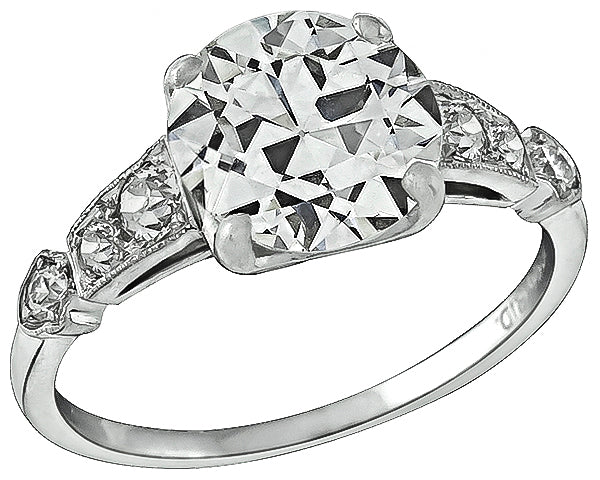 Vintage GIA Certified 2.05ct Diamond Engagement Ring