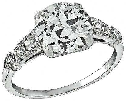 Vintage GIA Certified 2.05ct Diamond Engagement Ring