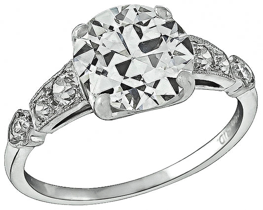 Vintage GIA Certified 2.05ct Diamond Engagement Ring
