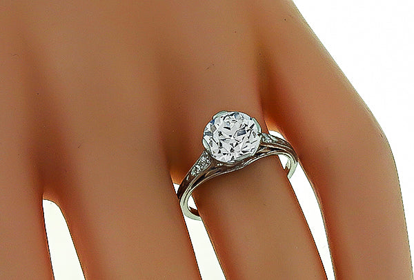 Vintage GIA Certified 2.05ct Diamond Engagement Ring