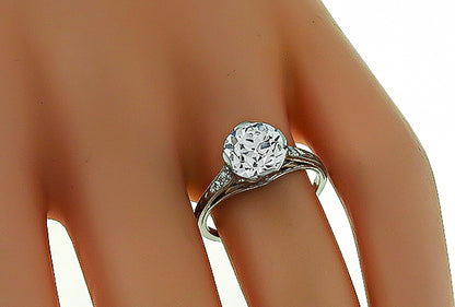 Vintage GIA Certified 2.05ct Diamond Engagement Ring