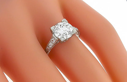 Vintage GIA Certified 2.08ct Diamond Engagement Ring