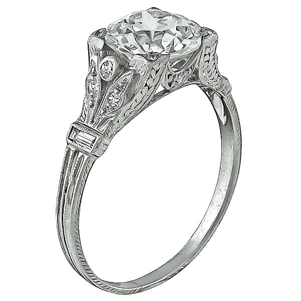 Vintage GIA Certified 2.08ct Diamond Engagement Ring