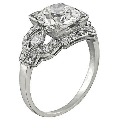 Vintage GIA Certified 2.24ct Diamond Engagement Ring
