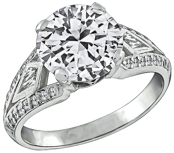 Vintage GIA Certified 2.29ct Diamond Engagement Ring