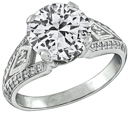 Vintage GIA Certified 2.29ct Diamond Engagement Ring