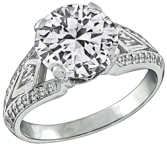 Vintage GIA Certified 2.29ct Diamond Engagement Ring
