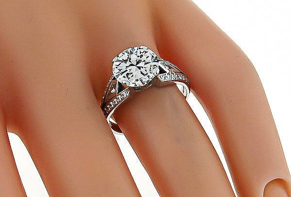 Vintage GIA Certified 2.29ct Diamond Engagement Ring