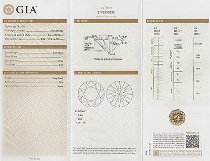 Vintage GIA Certified 2.29ct Diamond Engagement Ring