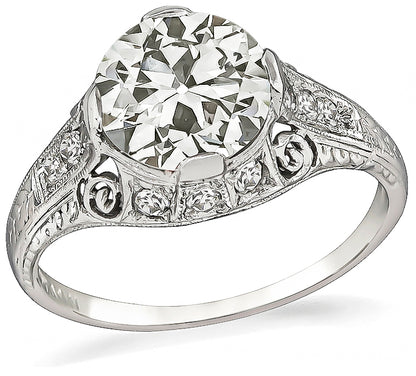 Vintage GIA Certified 2.53ct Diamond Engagement Ring