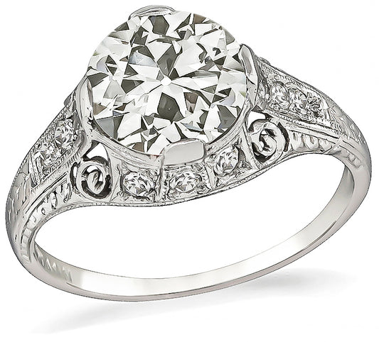 Vintage GIA Certified 2.53ct Diamond Engagement Ring