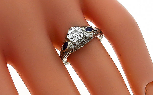 Vintage GIA Certified J VS1 0.77ct Diamond Engagement Ring